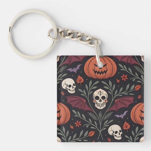 Halloween Vibes Pattern Sleutelhanger (voorkant)