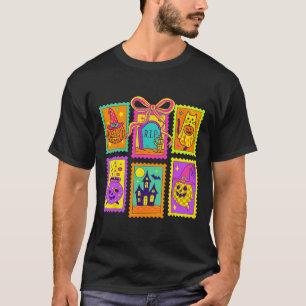 Halloween Vibes Stamps Coquette Bow Pumpkin Witch T-shirt