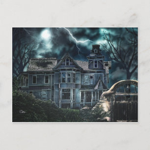 Halloween Victoriaans House Briefkaart