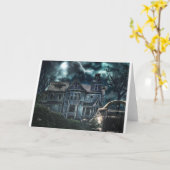 Halloween Victoriaans House Kaart (Gele Bloem)