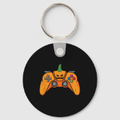 Halloween videospelcontroller met pompoengezicht sleutelhanger (Voorkant)