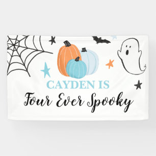 Halloween Vier Ever Spooky Pompoenen 4e Verjaardag Spandoek