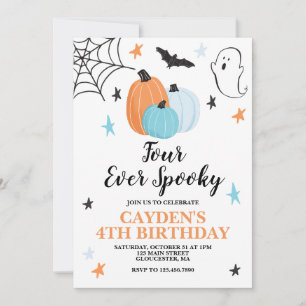 Halloween Vier Voor Altijd Griezelige Verjaardag P Kaart
