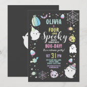 Halloween VIERever 4th Verjaardag Meisjes Party Ge Kaart (Voorkant / Achterkant)