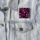 Halloween Vierkante Button 5,1 Cm (In situ)