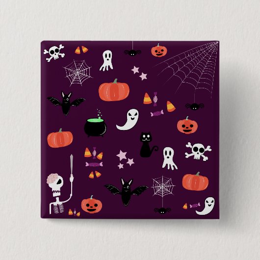 Halloween Vierkante Button 5,1 Cm (Voorkant)