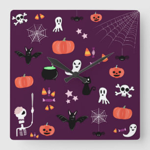 Halloween Vierkante Klok