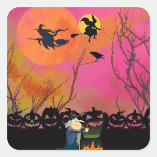 Halloween Vierkante Sticker (Voorkant)