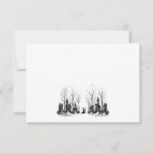 Halloween Village bruiloft RSVP Kaartje (Achterkant)