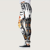 Halloween Ville Éffrayante scène Leggings (Gauche)