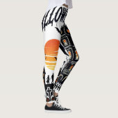 Halloween Ville Éffrayante scène Leggings (Droite)