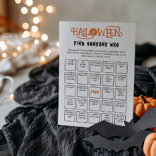 Halloween Vind Iemand Wie spel Bingo spel Kaart