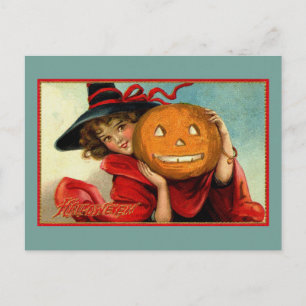 Halloween Vintage Grappige Illustratie Briefkaart