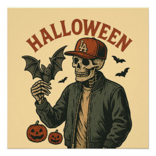 Halloween Vintage - Griezelig Skelet Perfect Poster
