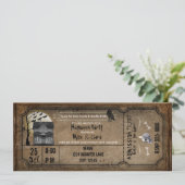 Halloween Vintage Haunted House Ticket Invitation (Debout devant)