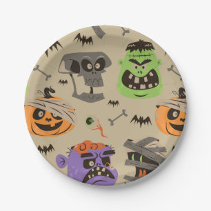 Halloween Vintage Patroon Papieren Bord