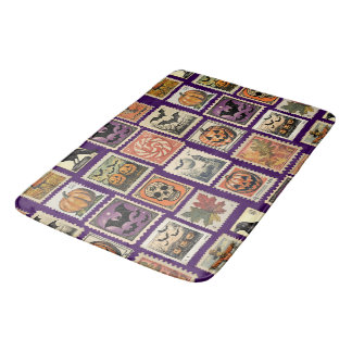 Halloween Vintage Postzegelpatroon  Badmat
