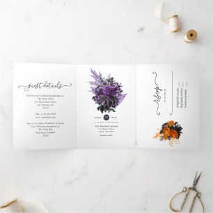 Halloween Vintage Shabby Mariage Floral Tri-Fold I