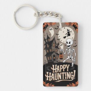 Halloween Vintage Skelet en Skelet Sleutelhanger