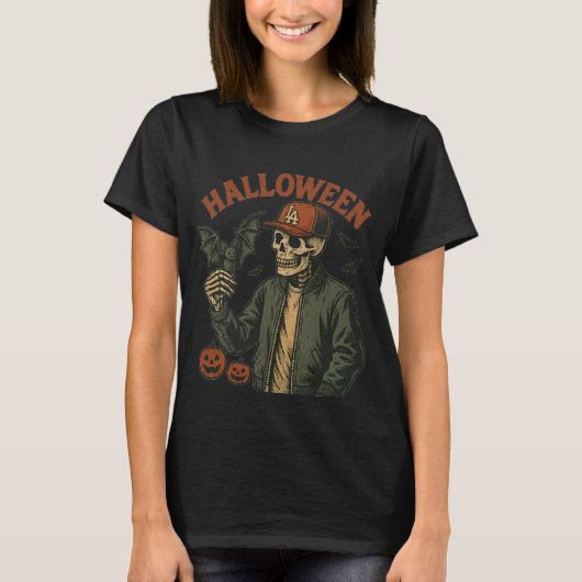 Halloween Vintage - Spooky Skeleton T-shirt (Voorkant)