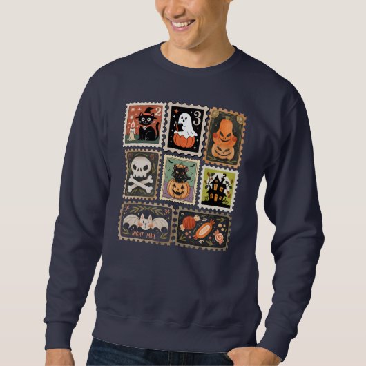 Halloween Vintages Sweatshirts de timbre, saison É (Devant)