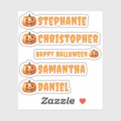 Halloween Vinyl Cutout Nom Étiquettes - Personnali (Feuille)