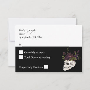 Halloween Violet Floral & Crâne sans RSVP de repas