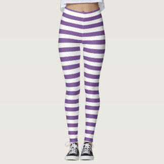 Halloween violet, Leggings en bandes blanches