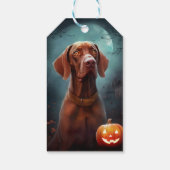 Halloween Vizsla met pompoenen Cadeaulabel (Achterkant)