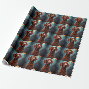 Halloween Vizsla met pompoenen Cadeaupapier