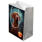 Halloween Vizsla met pompoenen Medium Cadeauzakje (Achterkant Gekanteld)