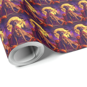 Halloween Vizsla Vampier Pompoenen Griezelen Cadeaupapier