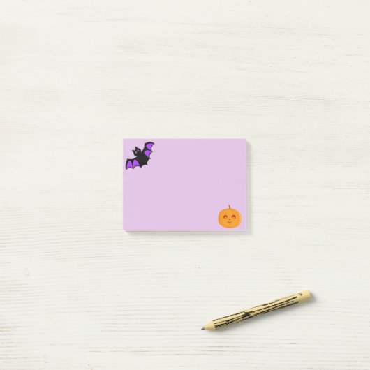 Halloween vleermuis en pompoen post-it® notes (Op bureau)