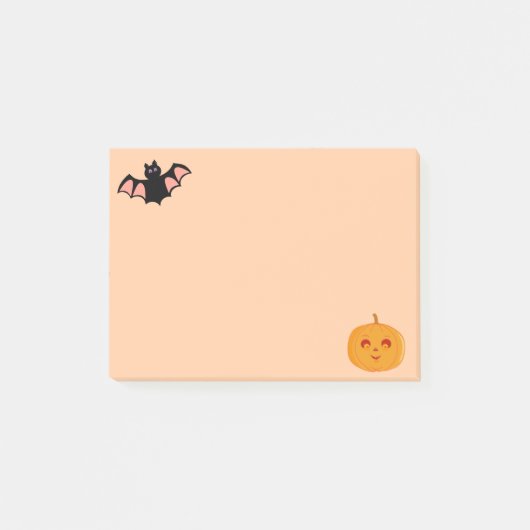 Halloween vleermuis en pompoen post-it® notes (Voorkant)