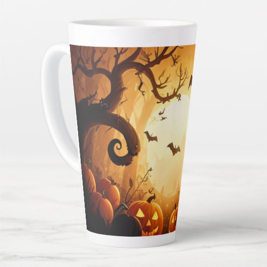 Halloween/vleermuis/pompoen/Herfst Latte Mok (Linkerhoek)