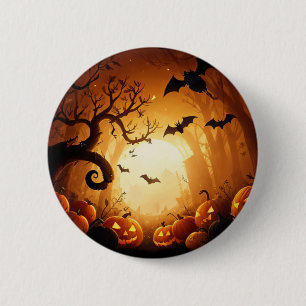 Halloween/vleermuis/pompoen/Herfst Ronde Button 5,7 Cm