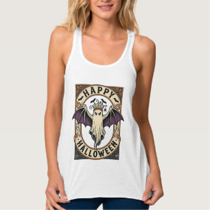 Halloween Vleermuis Spook Vintage Gravure Shirt_1 Tanktop