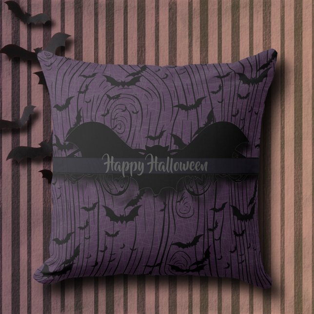 Halloween vleermuizen monogram Kussen (Creator heeft geüpload)