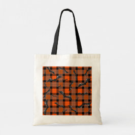 Halloween vleermuizen op plaid tote bag
