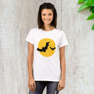 Halloween Vleermuizen Silhouet Volle Maan T-shirt
