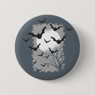 Halloween Vleermuizen Silhouet Zwarte Vliegende Va Ronde Button 5,7 Cm