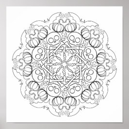 Halloween vleermuizen, spoken, schedels, & meer kl poster