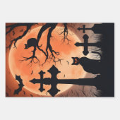 Halloween vleermuizen zwarte kat Paarse, Oranje po Inpakpapier Vel (Voorkant)