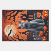 Halloween vleermuizen zwarte kat Paarse, Oranje po Inpakpapier Vel (Voorkant 3)