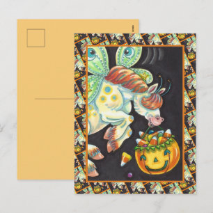 HALLOWEEN VLIEGEND PAARD CANDY CORN FEESTDAGENKAART