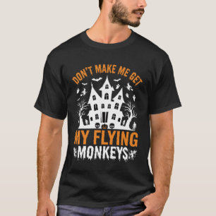 Halloween Vliegende Apen Spookhuis Grafisch T-shirt