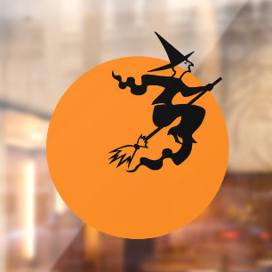 Halloween vliegende heks grappige spookkige decora raamsticker