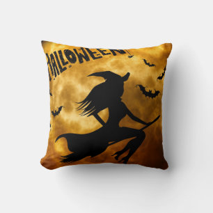 Halloween vliegende heks worp kussen decoratie