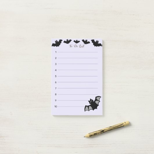 Halloween vliegende vleermuizen op maagdenpalm To  Post-it® Notes (Op bureau)