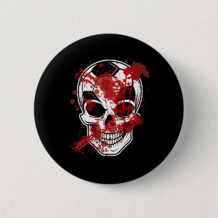 Halloween Voetbal Byll Pompoen Schedel Voetballer Ronde Button 5,7 Cm
